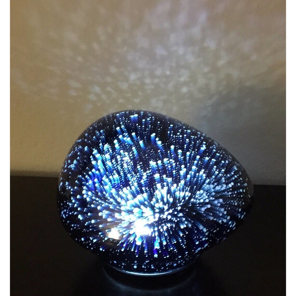 Art Glass Decorative Glowing Garden Rocks Night Light Indoor/ Outdoor Gift Blue - Picture 5 of 10